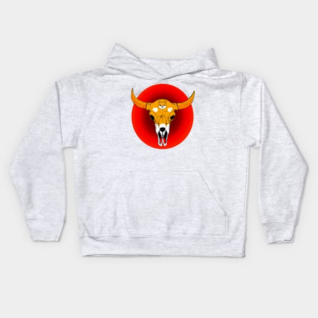 Shiba Skull Kids Hoodie by LalART Shop